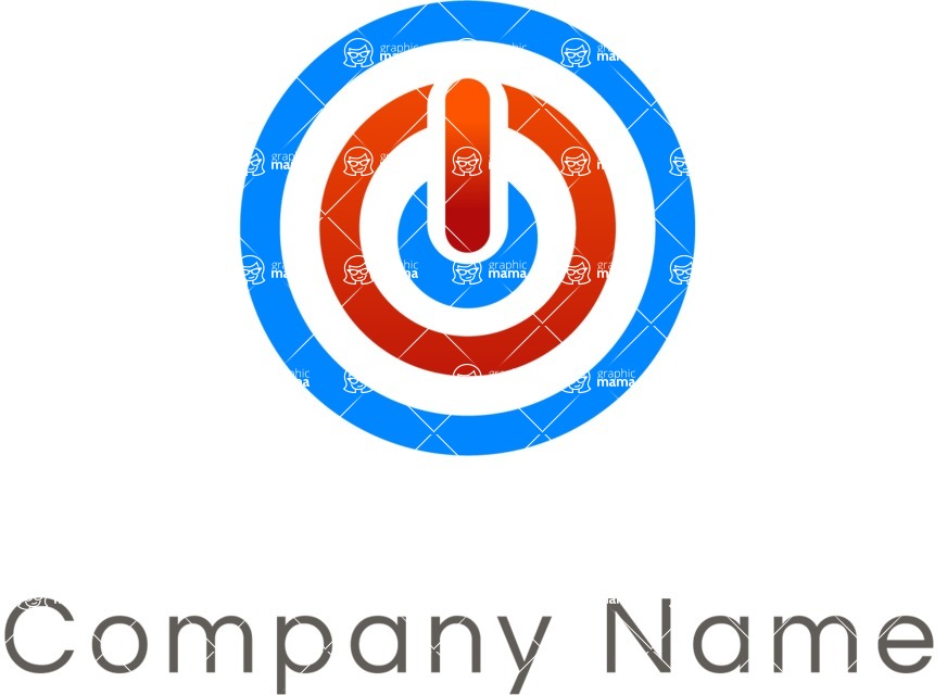 Business Logo Templates - vector graphics in a pack from GraphicMama - Modern Hardware Company Logo Design with Power Button